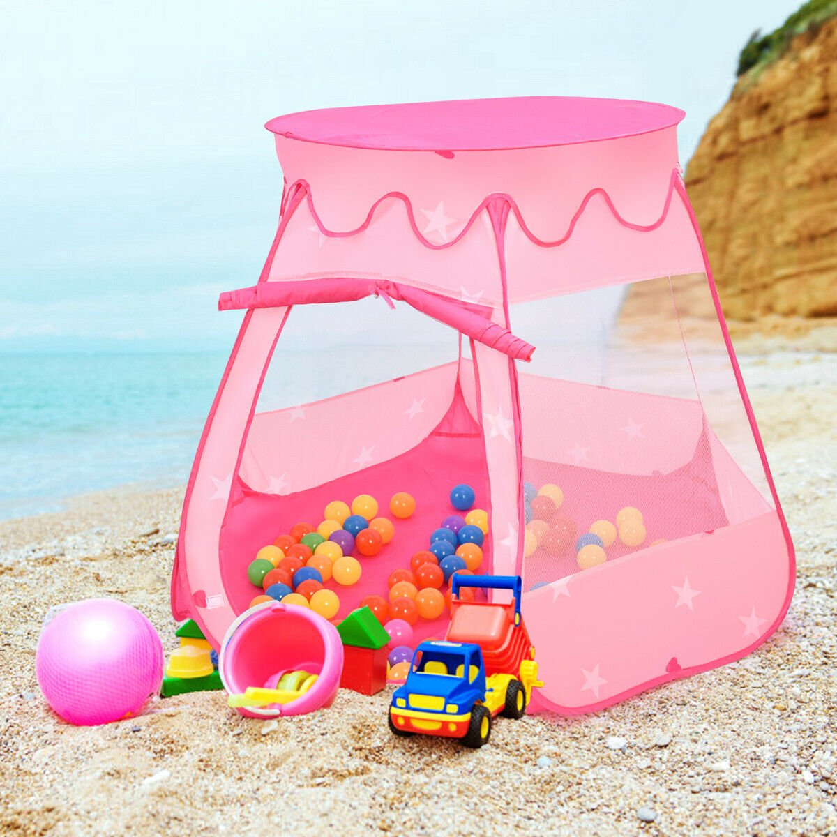 Pink Portable Kid Play House Play Tent with 100 Balls, Pink Play Tents & Playhouse   at Gallery Canada