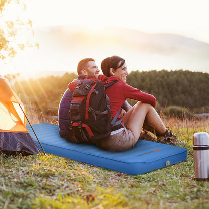 Self Inflating Folding Camping Sleeping Mattress with Carrying Bag, Blue Air Mattresses & Sleeping Bags   at Gallery Canada