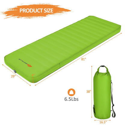 Self Inflating Folding Camping Sleeping Mattress with Carrying Bag, Green Air Mattresses & Sleeping Bags   at Gallery Canada