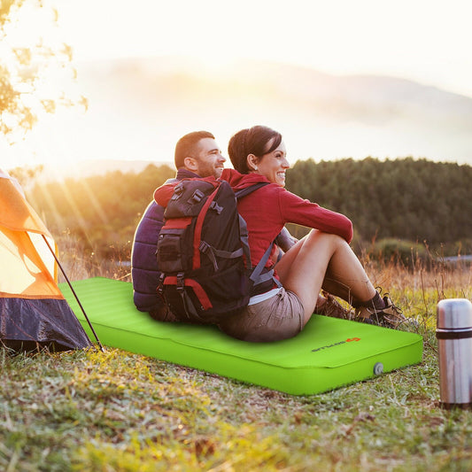 Self Inflating Folding Camping Sleeping Mattress with Carrying Bag, Green Air Mattresses & Sleeping Bags   at Gallery Canada