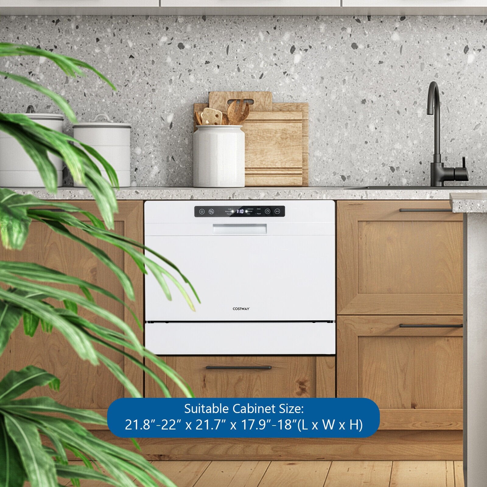 Compact Countertop Dishwasher with 6 Place Settings and 5 Washing Programs, White Dishwashers   at Gallery Canada