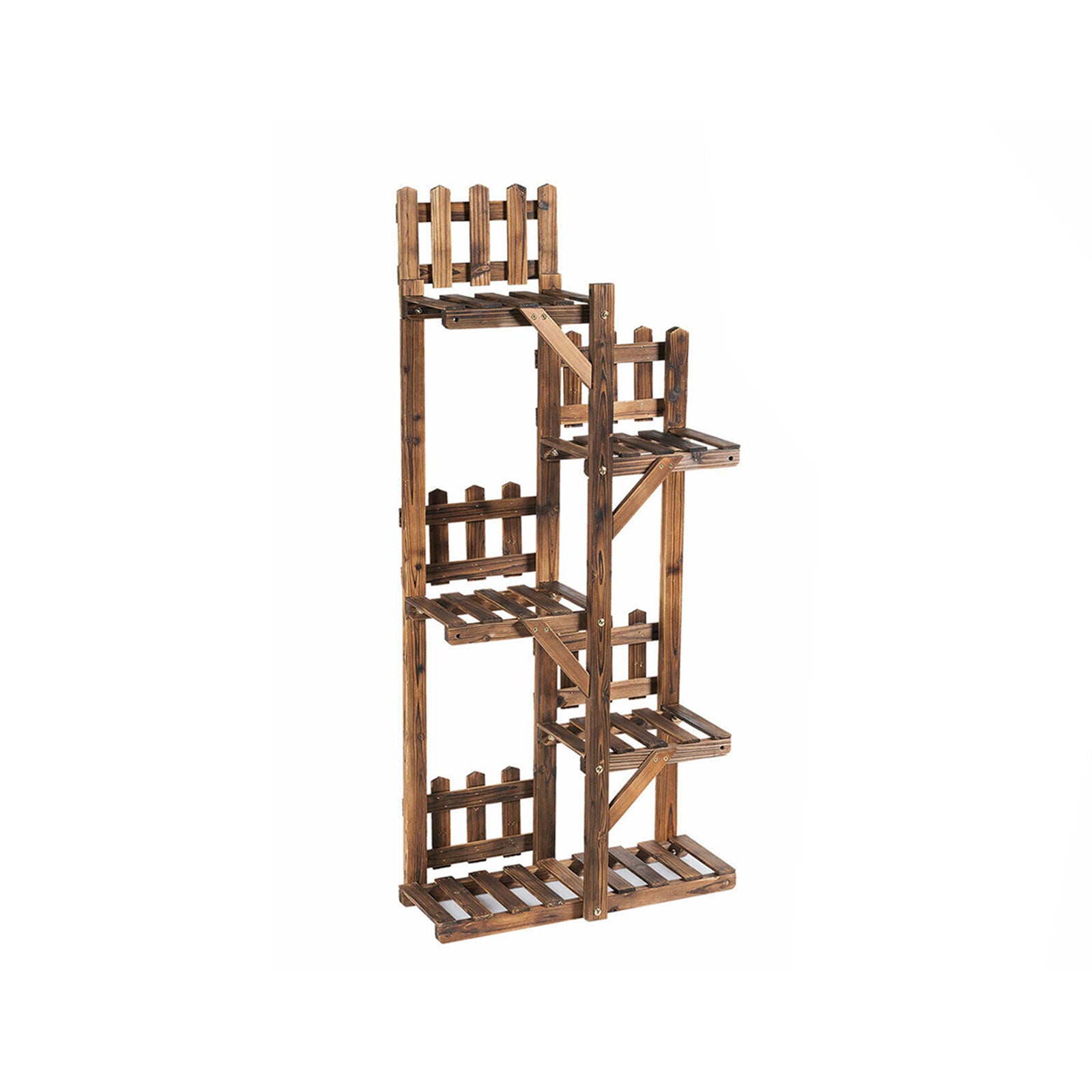 5-Tier Flower Rack Wood Plant Stand 6 Pots Display Shelf, Natural Plant Stands at Gallery Canada