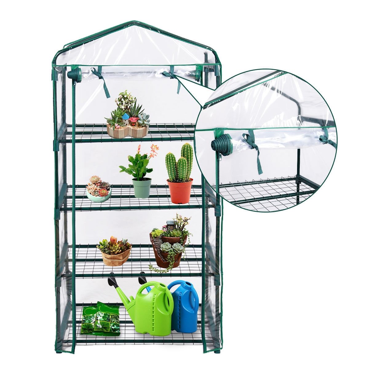 Outdoor Portable Mini 4 Shelves Greenhouse, Transparent - Gallery Canada