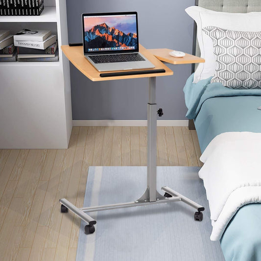 Adjustable Laptop Desk With Stand Holder And Wheels, Natural Laptop Tables & Printer Stands   at Gallery Canada