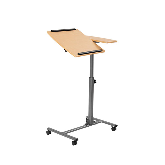 Adjustable Laptop Desk With Stand Holder And Wheels, Natural Laptop Tables & Printer Stands   at Gallery Canada