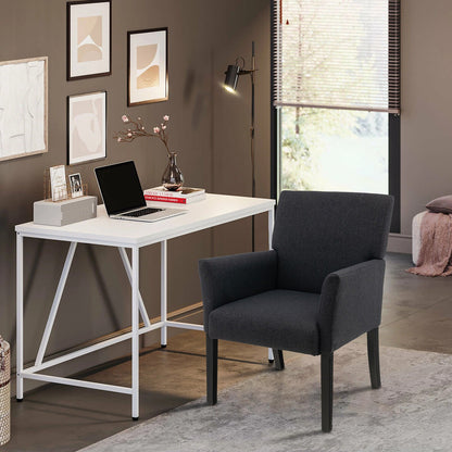 Fabric Upholstered Executive Guest Armchair with Rubber Wood Legs, Black Accent Chairs   at Gallery Canada