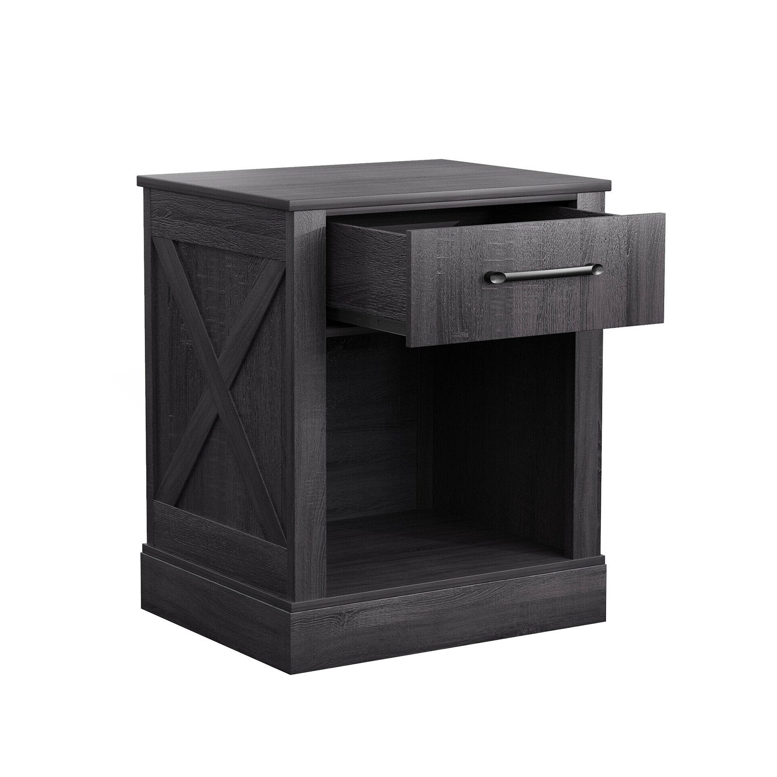 Compact Nightstand with Drawer and Shelf, Black Nightstands   at Gallery Canada