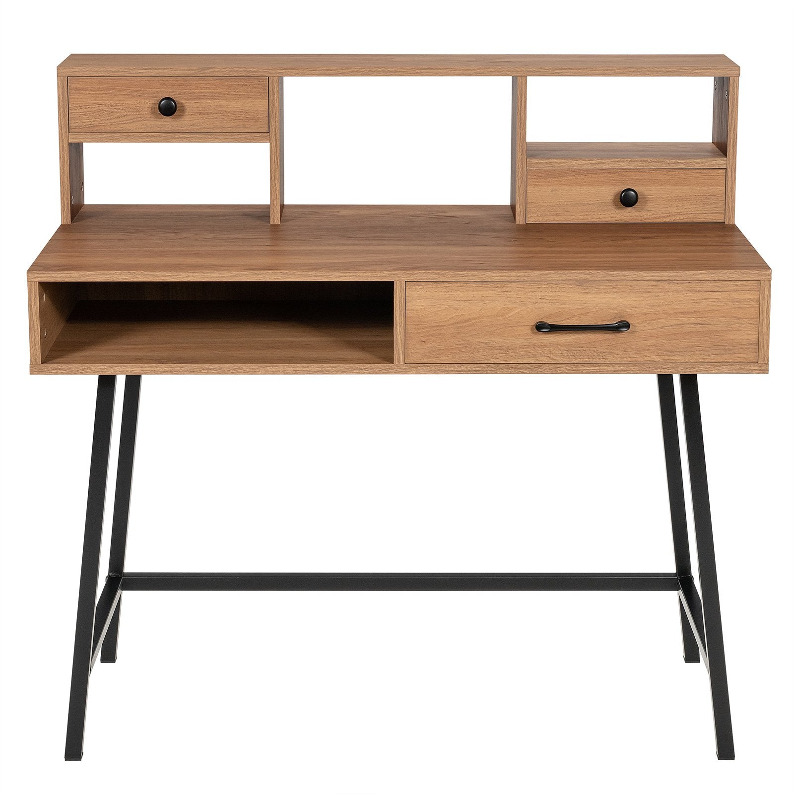 42-Inch Vanity Desk with Tabletop Shelf and 2 Drawers, Natural Makeup Vanities   at Gallery Canada