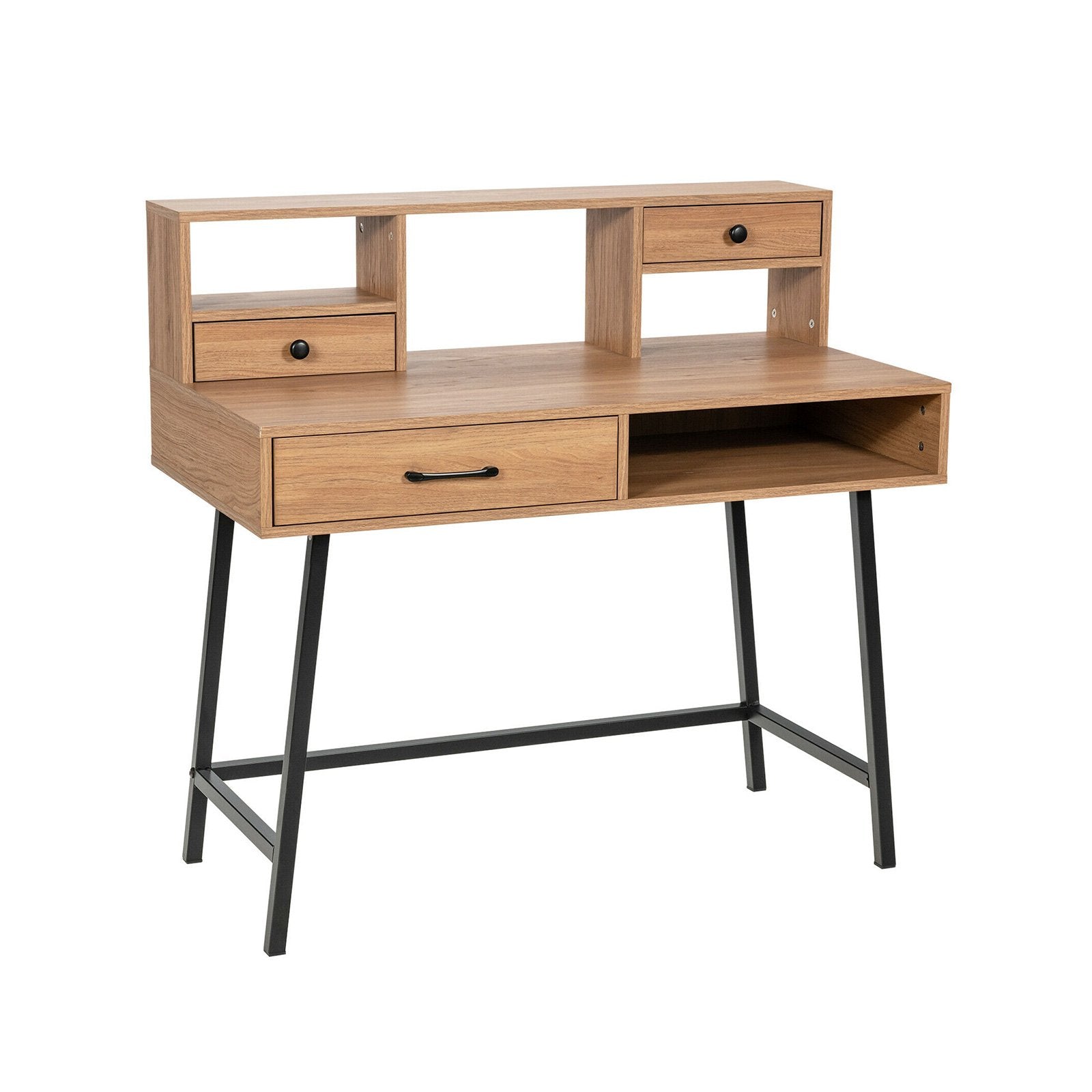 42-Inch Vanity Desk with Tabletop Shelf and 2 Drawers, Natural Makeup Vanities   at Gallery Canada