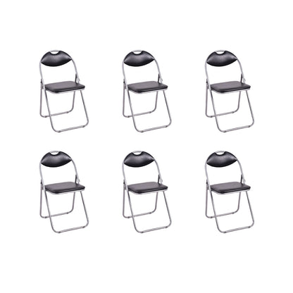 6 Pieces U-Shape Folding Chairs with Hollow Handle, Black Dining Chairs   at Gallery Canada