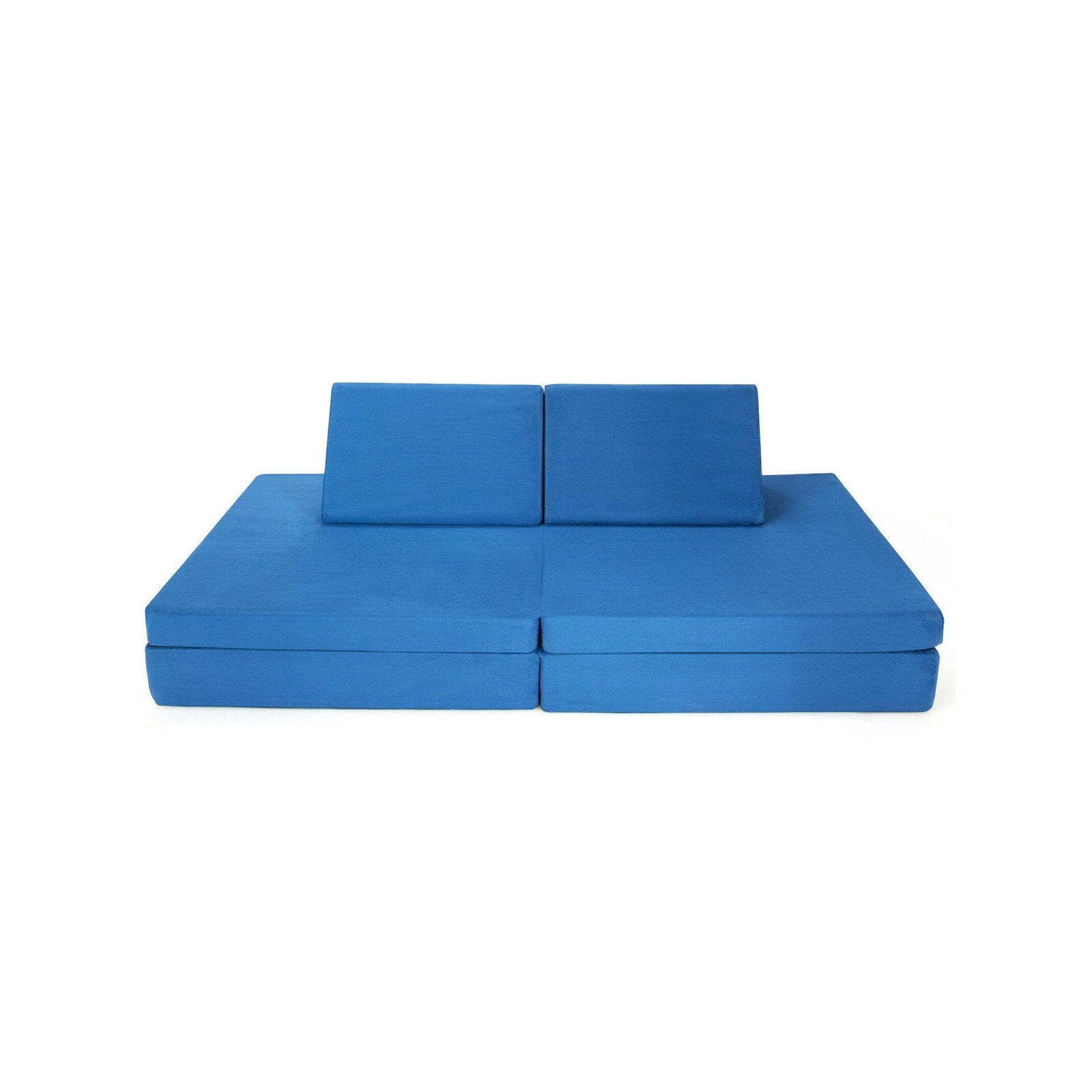 4-Piece Convertible Kids Couch Set with 2 Folding Mats, Blue Kids Chairs & Seating   at Gallery Canada