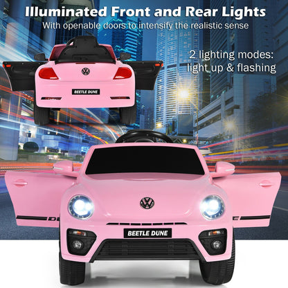 Volkswagen Beetle Kids Electric Ride On Car with Remote Control, Pink - Gallery Canada