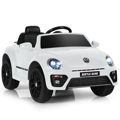 Volkswagen Beetle Kids Electric Ride On Car with Remote Control, White Powered Ride On Toys   at Gallery Canada