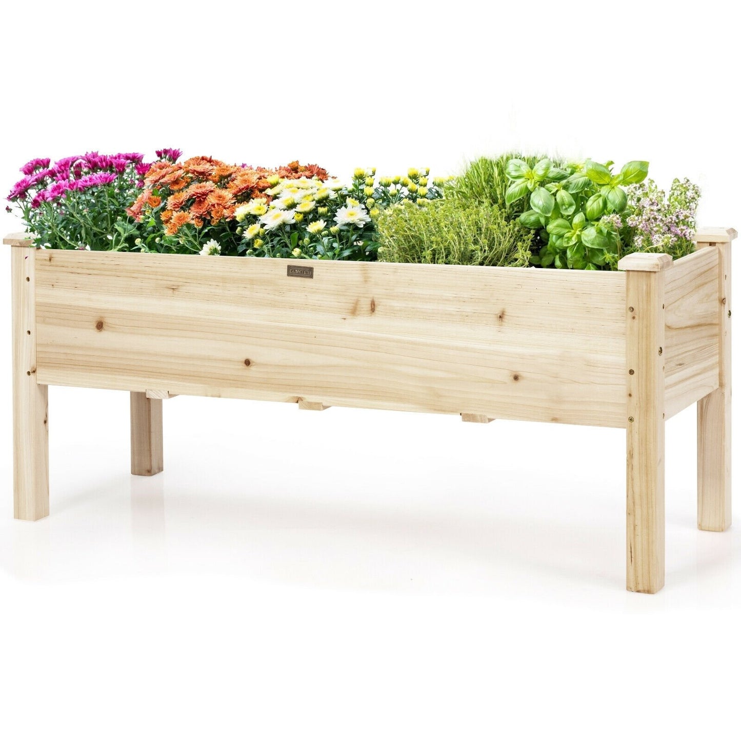 Raised Garden Bed Elevated Planter Box Wood for Vegetable Flower Herb, Natural Raised Garden Beds   at Gallery Canada