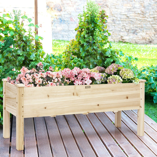 Raised Garden Bed Elevated Planter Box Wood for Vegetable Flower Herb, Natural - Gallery Canada