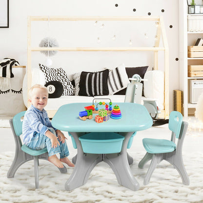 Children Kids Activity Table & Chair Set Play Furniture W/Storage, Blue - Gallery Canada
