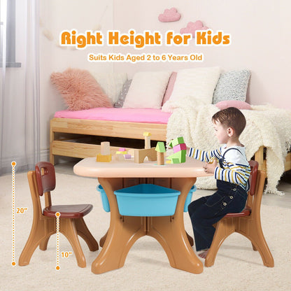 Kids Activity Table & Chair Set Play Furniture with Storage, Brown Kids Table & Chair Sets   at Gallery Canada