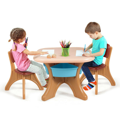 Kids Activity Table & Chair Set Play Furniture with Storage, Brown Kids Table & Chair Sets   at Gallery Canada