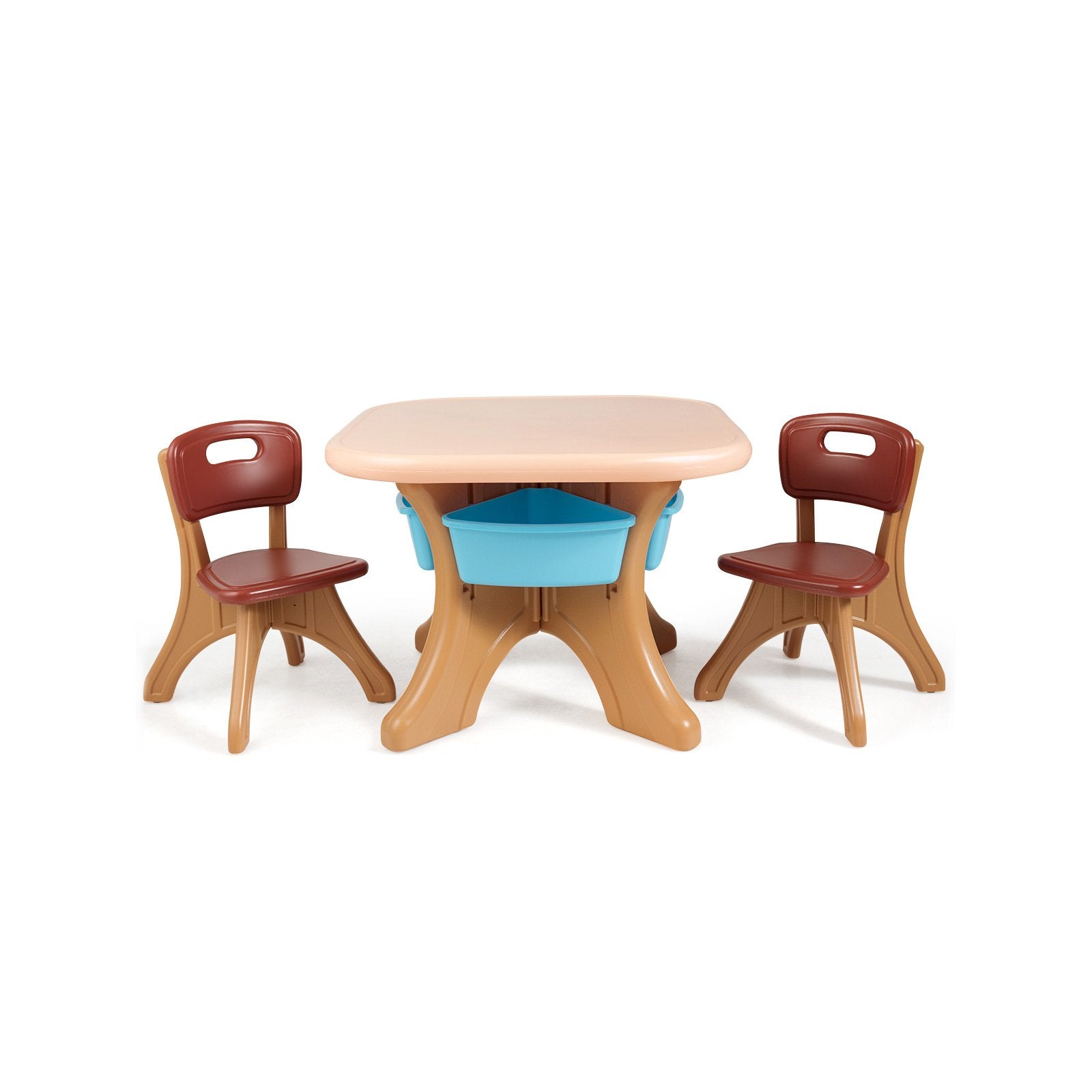 Kids Activity Table & Chair Set Play Furniture with Storage, Brown Kids Table & Chair Sets   at Gallery Canada