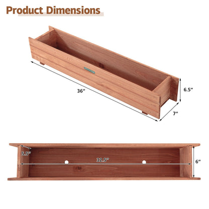 Wooden Decorative Planter Box for Garden Yard and Window, Brown Raised Garden Beds   at Gallery Canada