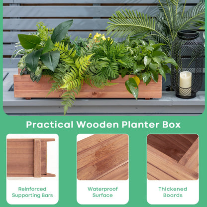 Wooden Decorative Planter Box for Garden Yard and Window, Brown Raised Garden Beds   at Gallery Canada