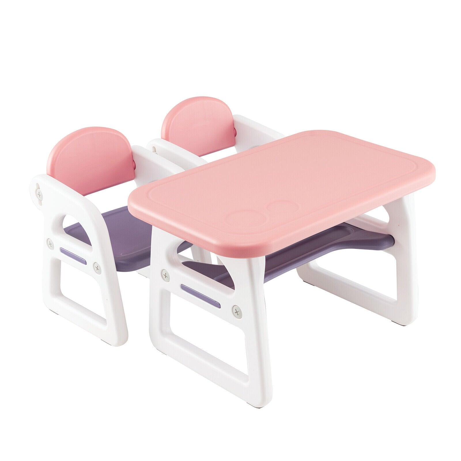 Kids Table and Chair Set with Building Blocks, Pink & Purple Kids Table & Chair Sets   at Gallery Canada