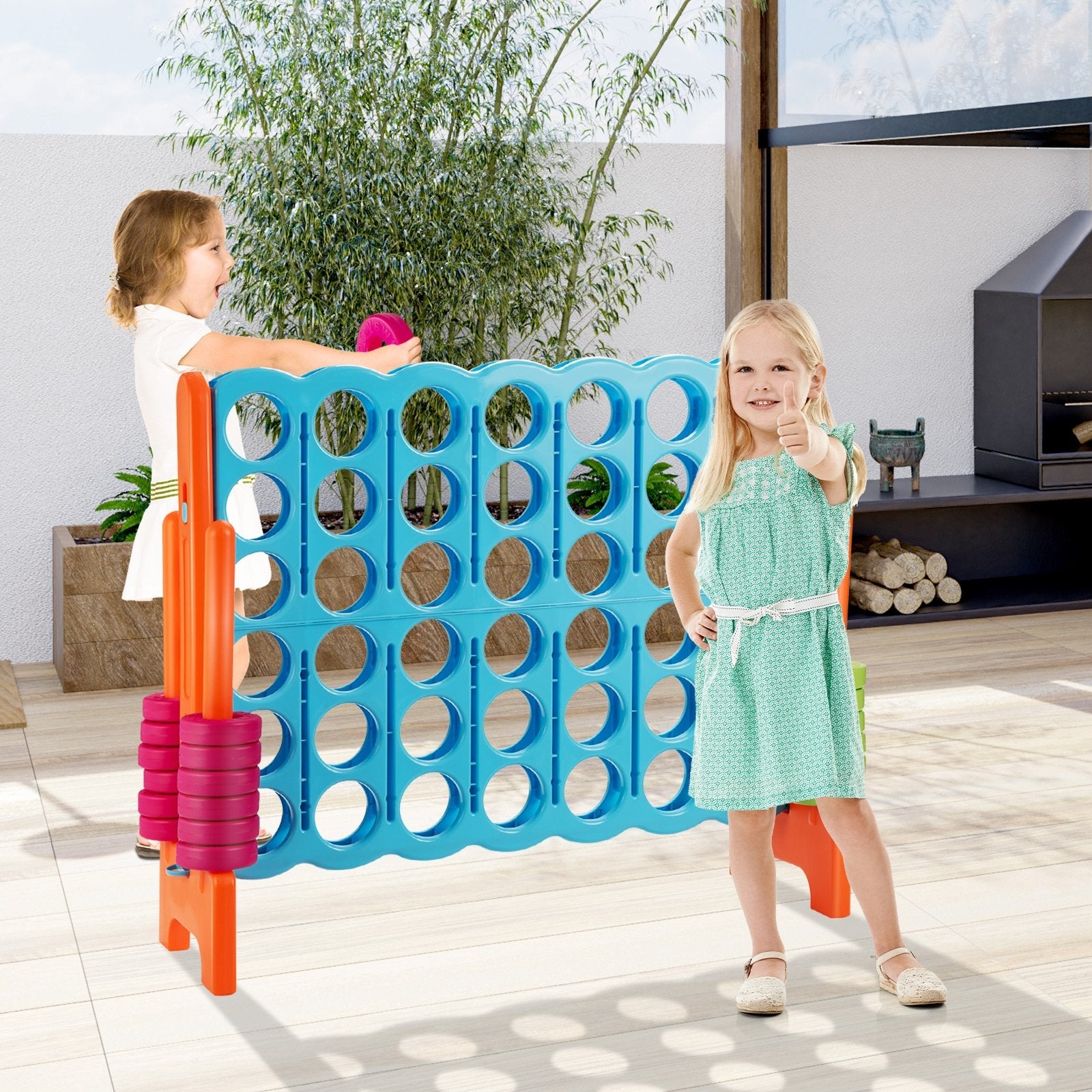 4 in A Row 4-to-Score Giant Jumbo Game Set for Family Party Holiday, Light Blue Lawn Games   at Gallery Canada