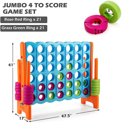 4 in A Row 4-to-Score Giant Jumbo Game Set for Family Party Holiday, Light Blue Lawn Games   at Gallery Canada