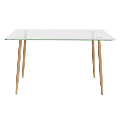 Modern Glass Rectangular Dining Table with Metal Legs, Natural Dining Tables   at Gallery Canada