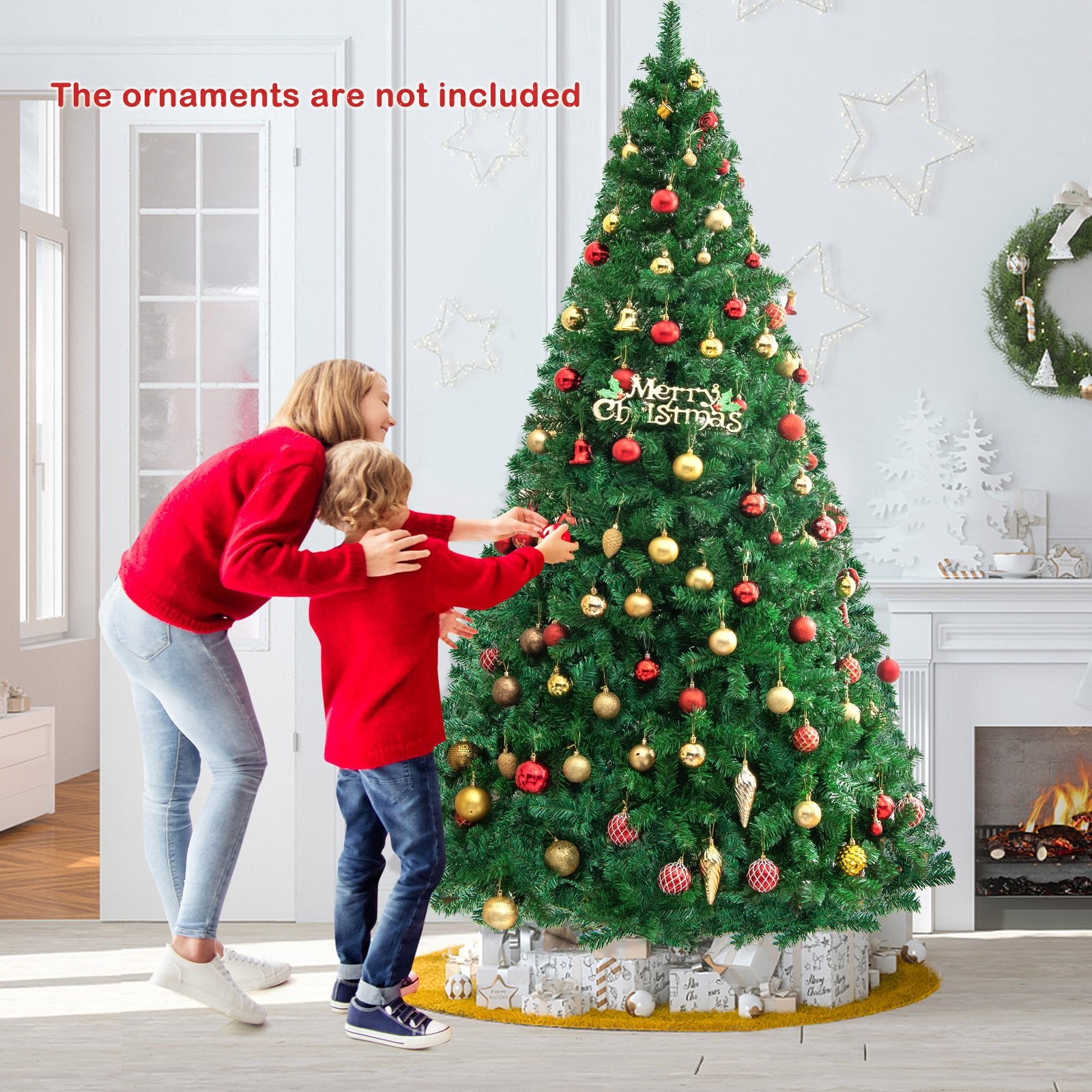 Artificial PVC Hinged Christmas Tree with Solid Metal Stand-8 ft, Green Christmas Tree   at Gallery Canada