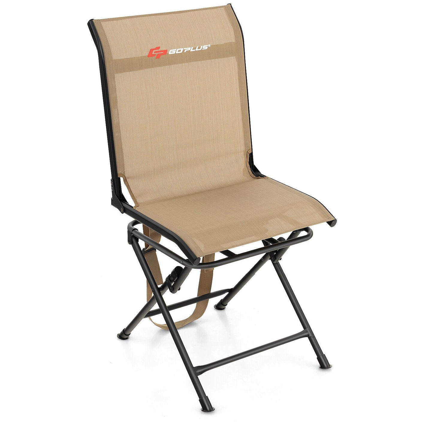 All-weather Outdoor Foldable 360-Degree Swivel Chair with Iron Frame, Brown Camping Furniture   at Gallery Canada