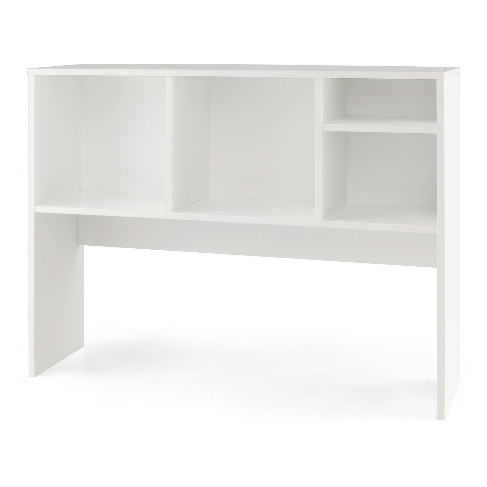 Computer Desktop Bookcase with 4 Cubbies and Open Back Compartment, White Bookcases   at Gallery Canada