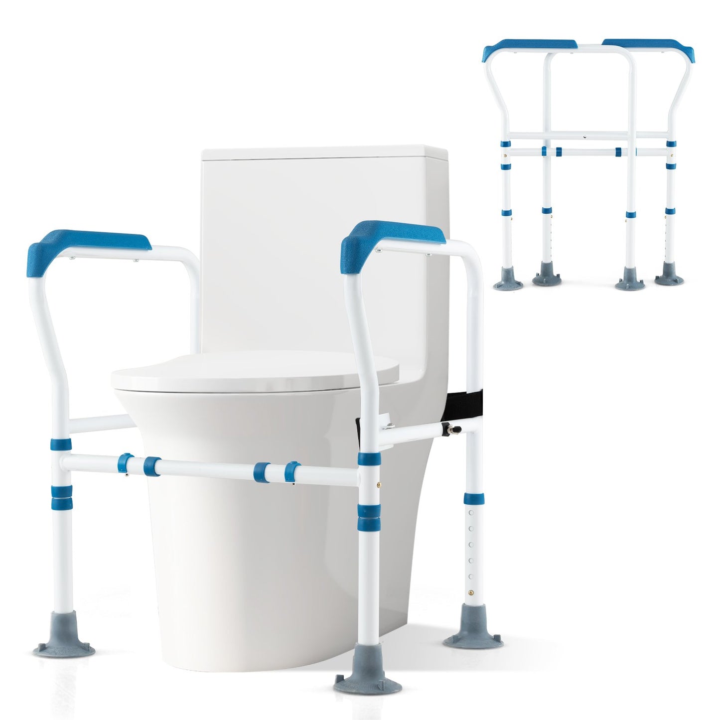 Toilet Safety Rail with Adjustable Height for Elderly, Blue Bath Safety   at Gallery Canada