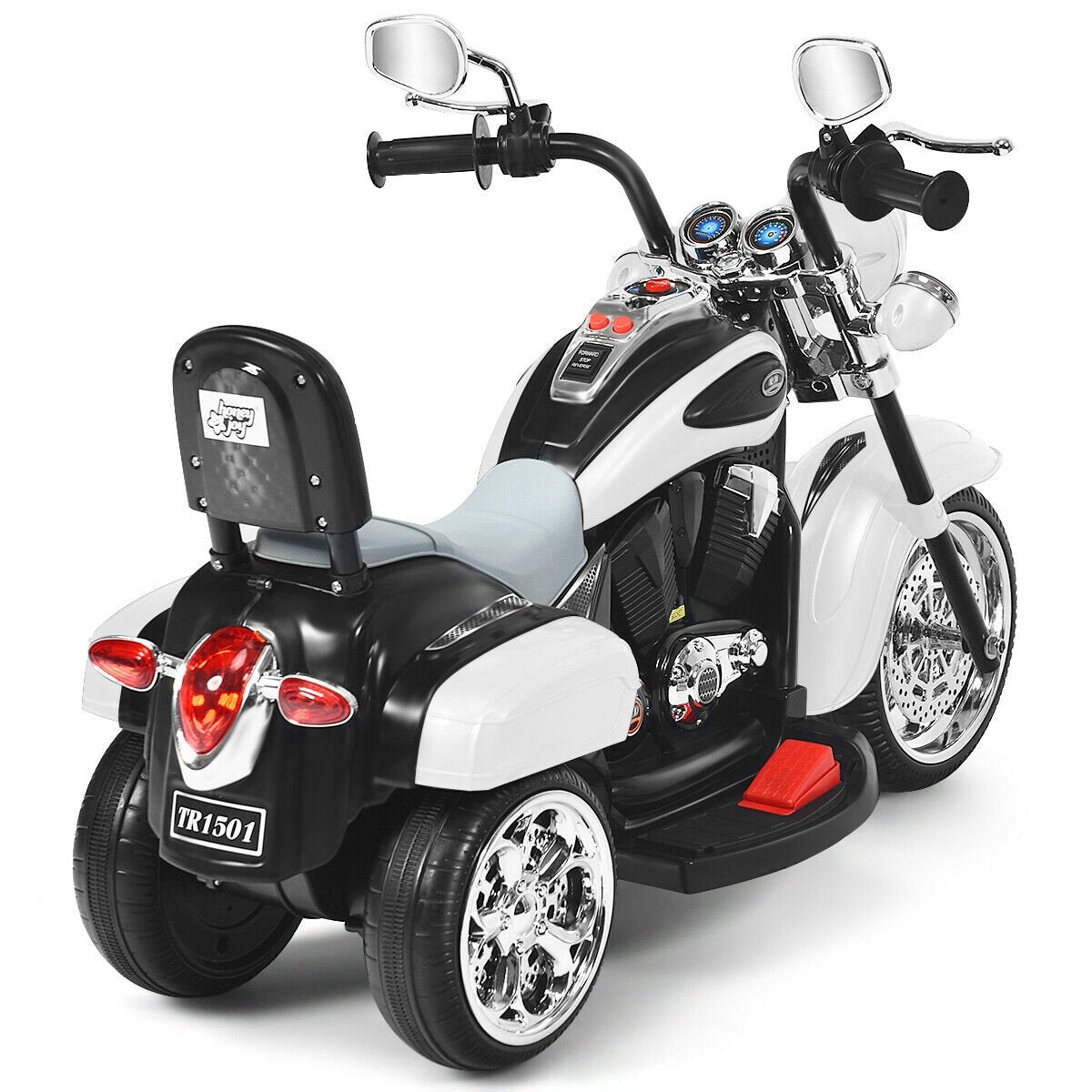 6V 3 Wheel Kids Motorcycle, White Powered Ride On Toys   at Gallery Canada