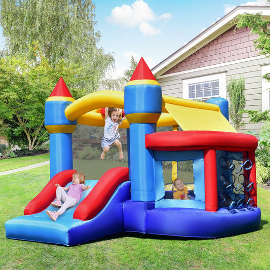 Castle Slide Inflatable Bounce House with Ball Pit and Basketball Hoop, Multicolor Bounce House   at Gallery Canada