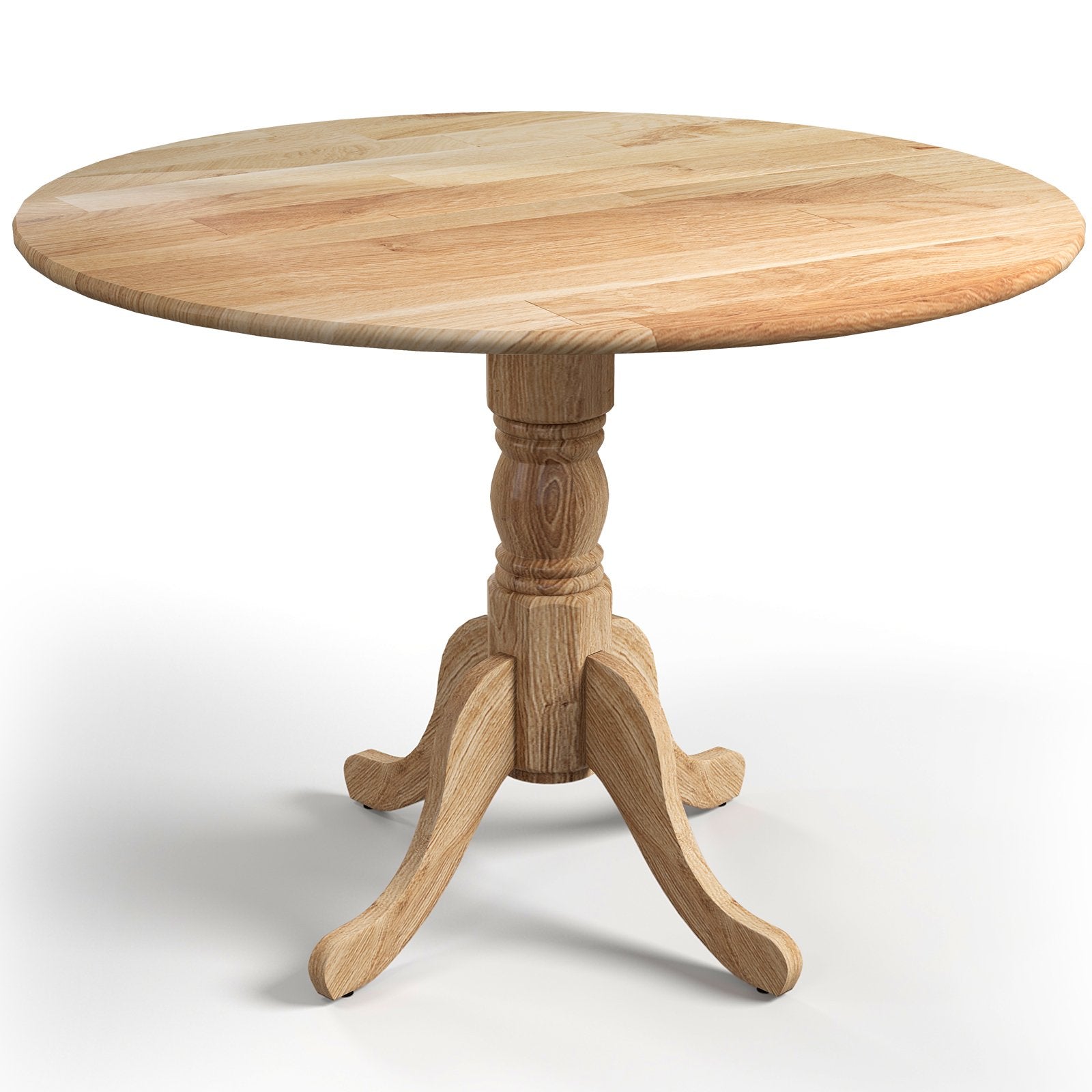 Wooden Dining Table with Round Tabletop and Curved Trestle Legs, Natural Dining Tables   at Gallery Canada