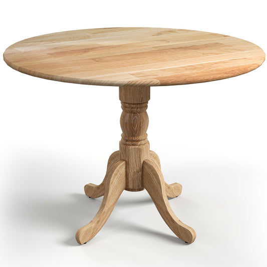 Wooden Dining Table with Round Tabletop and Curved Trestle Legs, Natural Dining Tables   at Gallery Canada