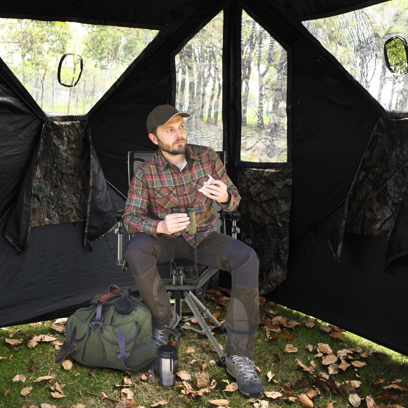 360 Degree Silent Swivel Hunting Chair, Black Camping Furniture   at Gallery Canada