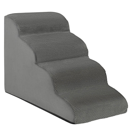 4-Tier Foam Non-Slip Dog Steps with Washable Zippered Cover, Gray Dog Supplies   at Gallery Canada