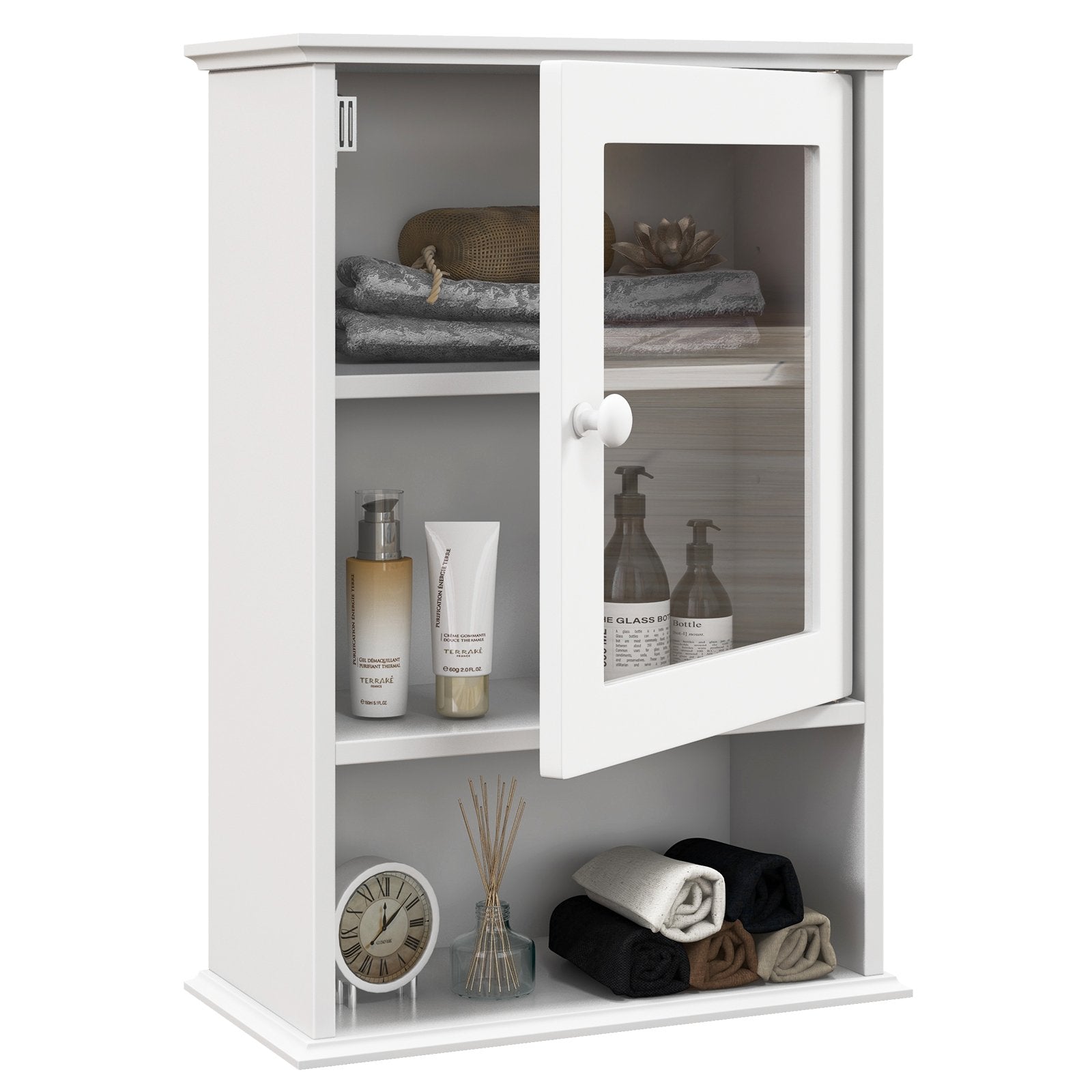 Bathroom Wall Mounted Adjustable Hanging Storage Medicine Cabinet, White Wall Cabinets   at Gallery Canada