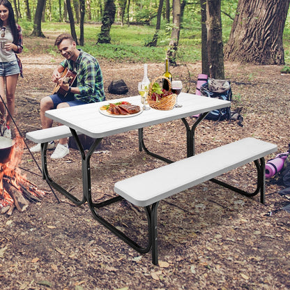 Picnic Table Bench Set for Outdoor Camping , White Picnic Tables   at Gallery Canada