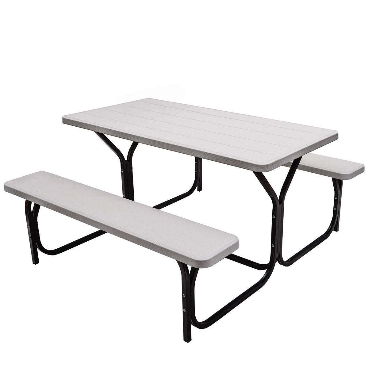 Picnic Table Bench Set for Outdoor Camping , White Picnic Tables   at Gallery Canada