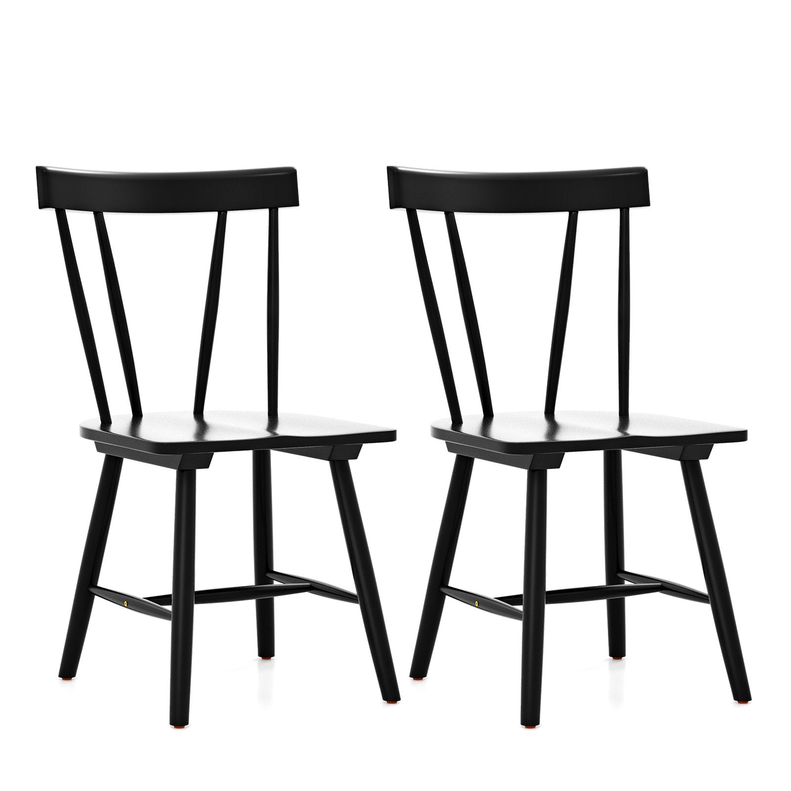 Windsor Style Armless Chairs with Solid Rubber Wood Frame, Black Chairs   at Gallery Canada