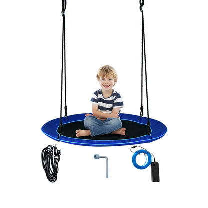 40 Inches Saucer Tree Swing for Kids and Adults, Navy Swing & Playsets   at Gallery Canada