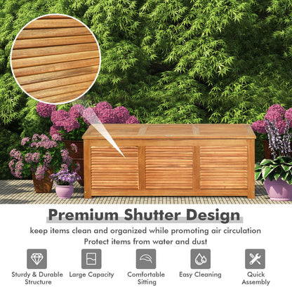 47 Gallon Acacia Wood Storage Bench Box for Patio Garden Deck, Natural Sheds & Outdoor Storage   at Gallery Canada