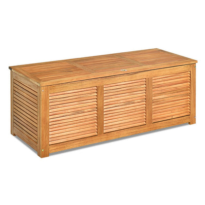 47 Gallon Acacia Wood Storage Bench Box for Patio Garden Deck, Natural - Gallery Canada