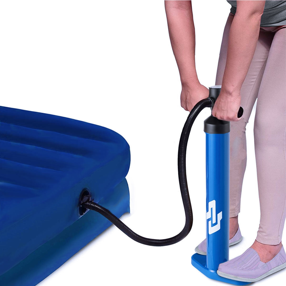 Double Action Manual inflation SUP Hand Pump with Gauge, Blue Outdoor Play   at Gallery Canada