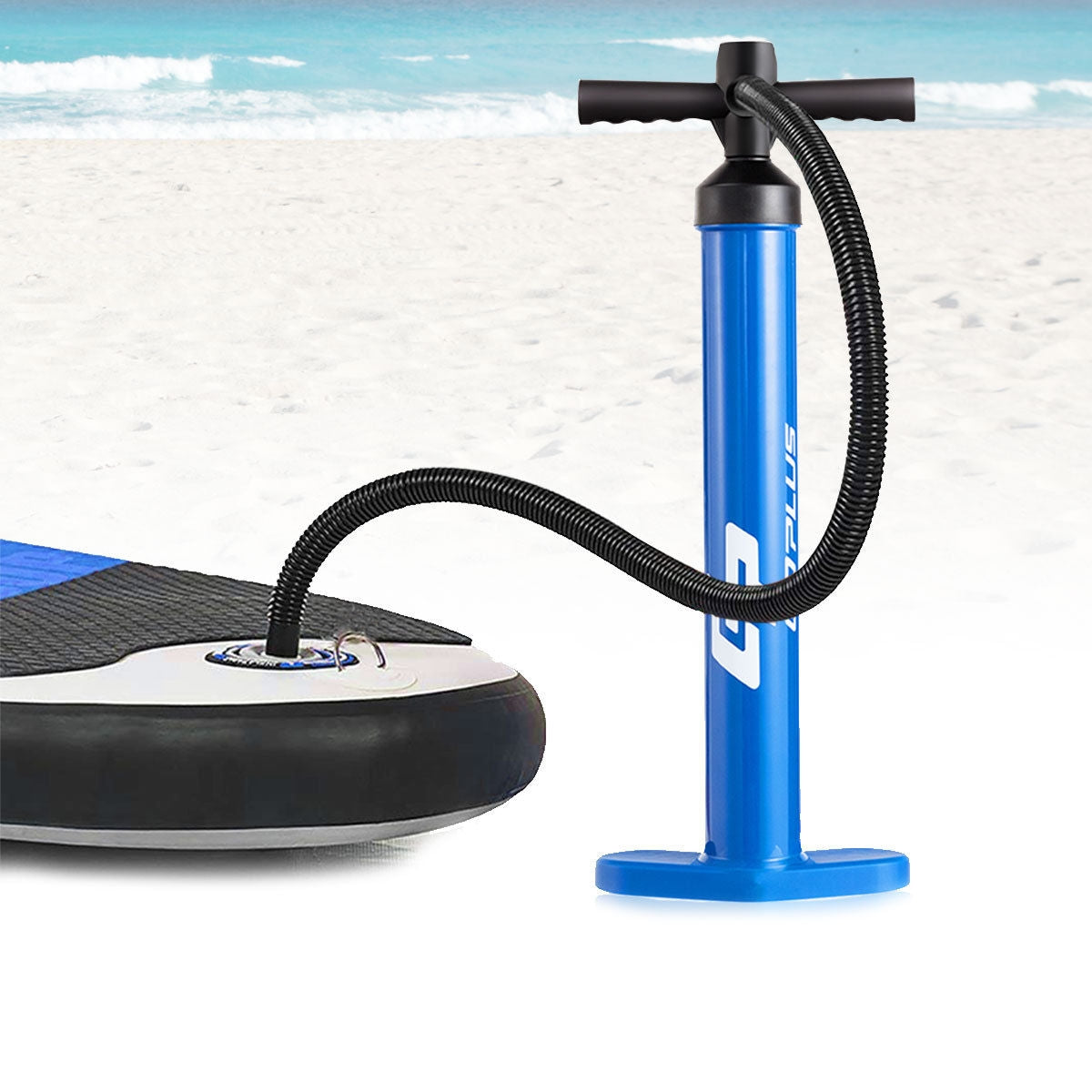 Double Action Manual inflation SUP Hand Pump with Gauge, Blue Outdoor Play   at Gallery Canada