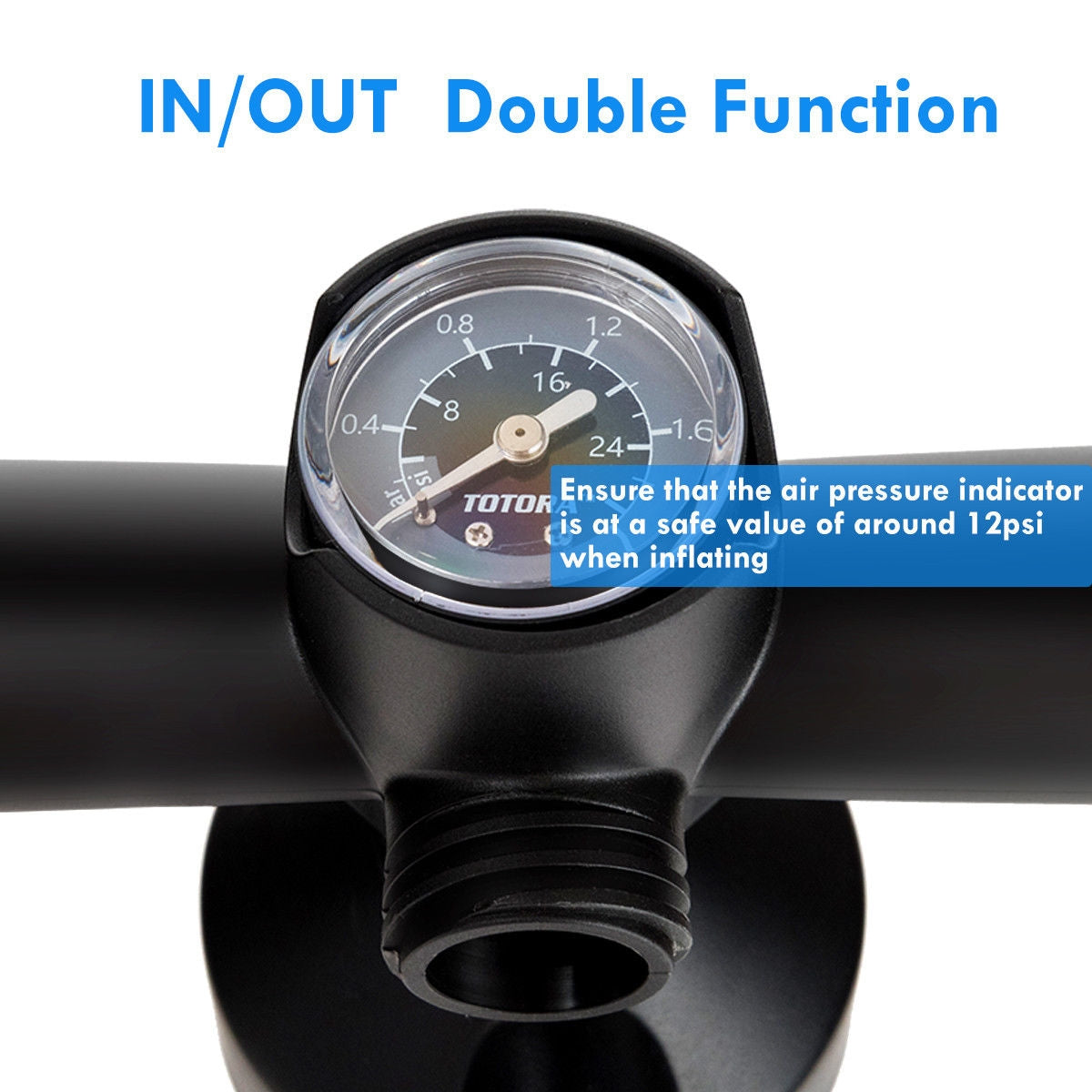 Double Action Manual inflation SUP Hand Pump with Gauge, Blue Outdoor Play   at Gallery Canada