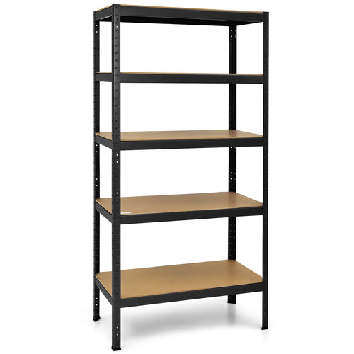 71 inch Heavy Duty Steel Adjustable 5 Level Storage Shelves, Black